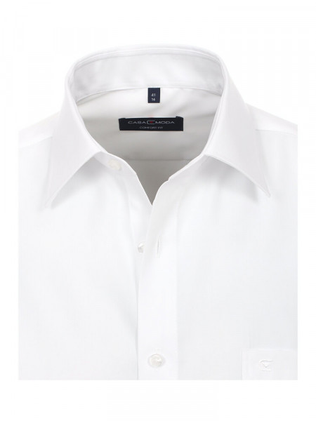 CASAMODA Comfort Fit Camicia Bianco Kent Popeline - Vista 1