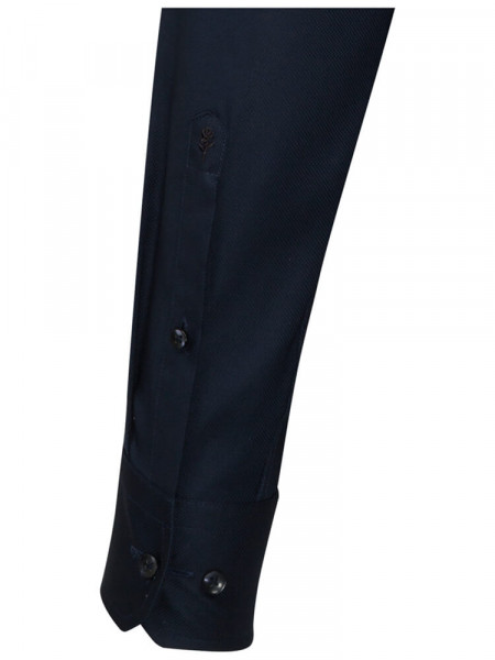SEIDENSTICKER Slim Fit Camicia Blu scuro Business Kent Struktur - Vista 1