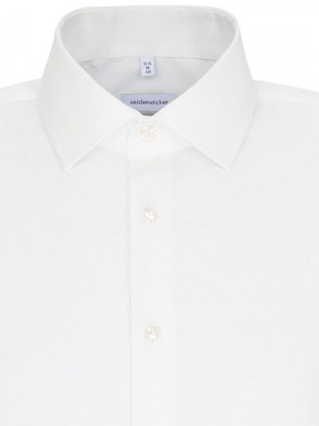 SEIDENSTICKER Slim Fit Camicia Beige chiaro Business Kent Popeline - Vista 2