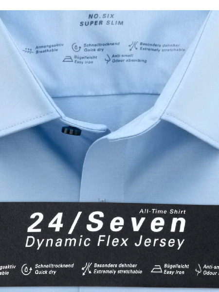 OLYMP Extra Slim Fit Camicia Azzurro Urban Kent Jersey