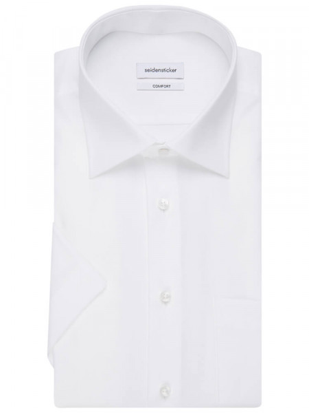 SEIDENSTICKER Comfort Fit Camicia Bianco Business Kent Popeline - Vista 4