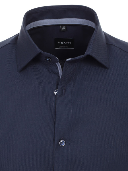 VENTI Regular Fit Camicia Blu scuro Kent Struktur - Vista 1