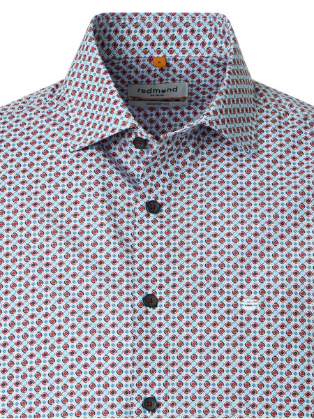 REDMOND Comfort Fit Camicia Rosso Kent Print - Vista 1