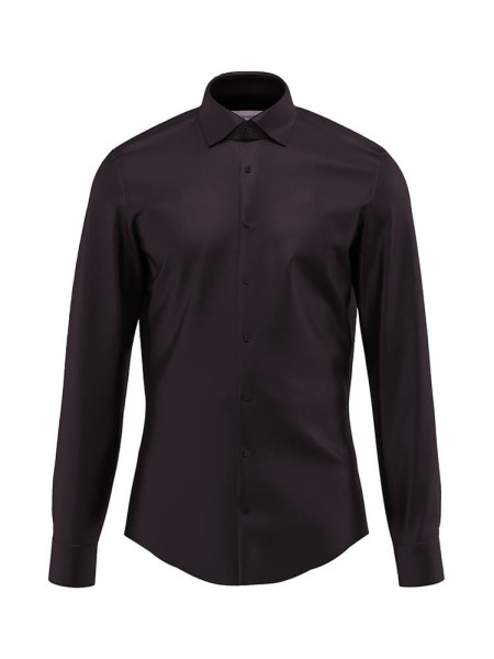 SEIDENSTICKER Tailored Fit Camicia Nero New Kent Satin