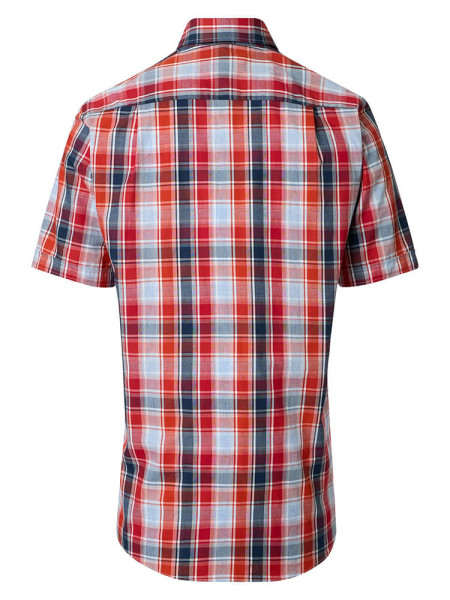 REDMOND Comfort Fit Camicia Rosso Button-Down Hyperflex Dobby