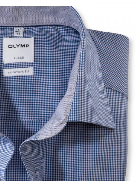 OLYMP Comfort Fit Camicia Blu scuro New Kent Popeline