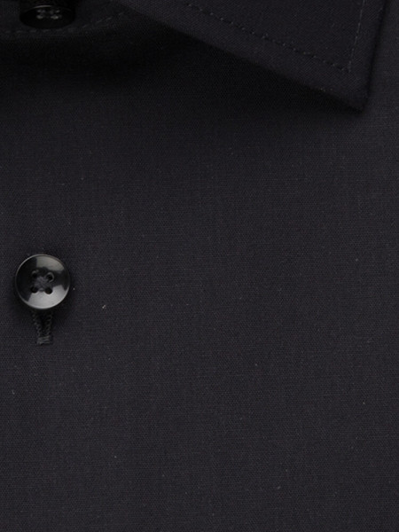 SEIDENSTICKER Slim Fit Camicia Nero Business Kent Popeline - Vista 3