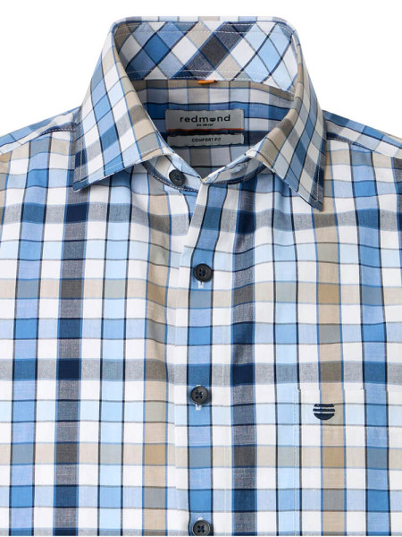 REDMOND Comfort Fit Camicia Azzurro Kent Struktur - Vista 1