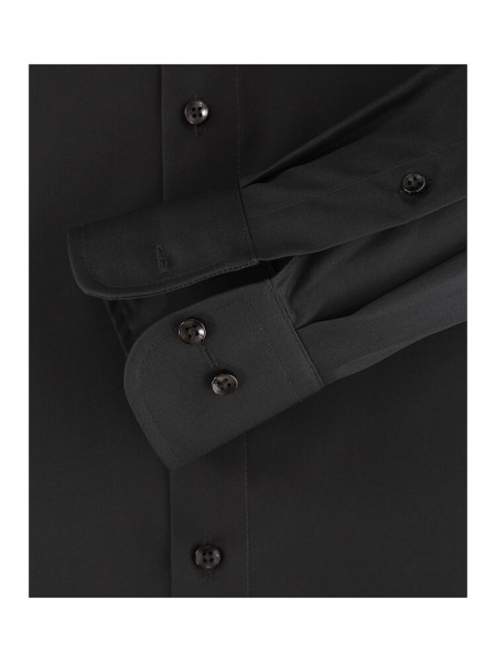 CASAMODA Comfort Fit Camicia Nero Kent Popeline - Vista 2