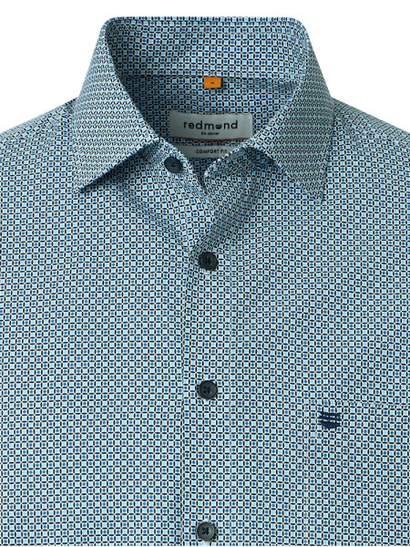 REDMOND Comfort Fit Camicia Azzurro Kent Print - Vista 1
