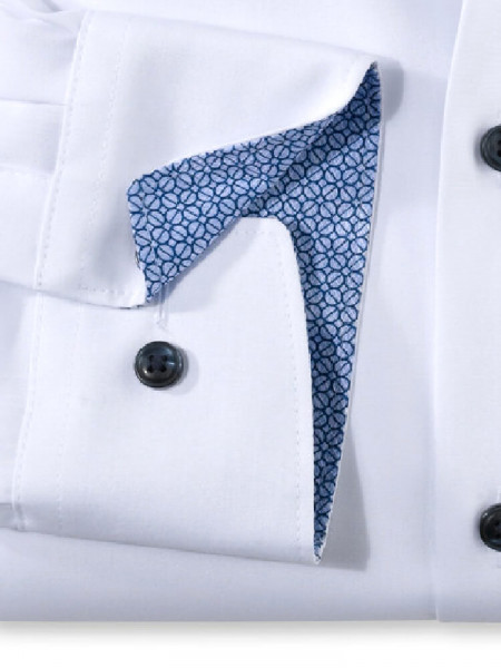 OLYMP Comfort Fit Camicia Bianco New Kent Popeline - Vista 2