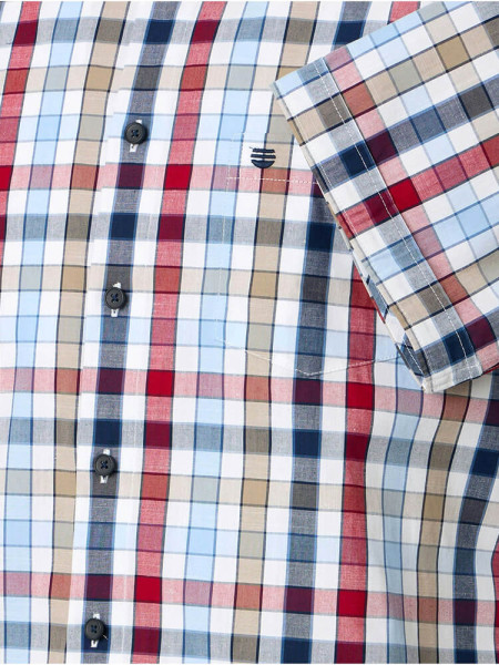 REDMOND Regular Fit Camicia Rosso Kent Struktur - Vista 2