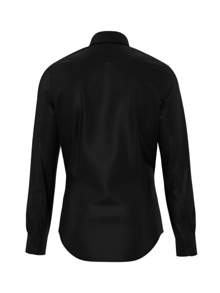 SEIDENSTICKER Slim Fit Camicia Nero New Kent Satin  - Vista 1