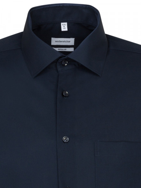 SEIDENSTICKER Regular Fit Camicia Marino Business Kent Popeline - Vista 2