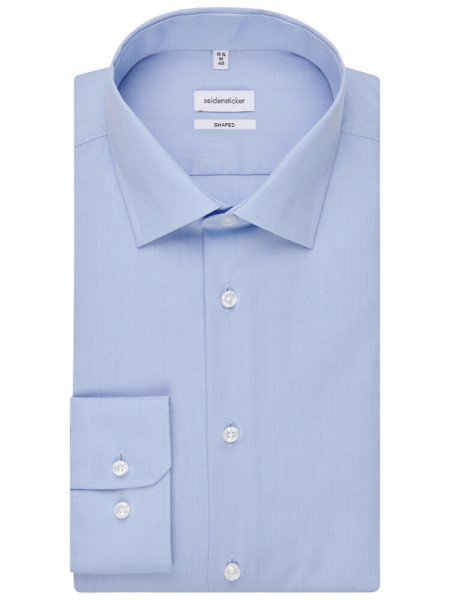 SEIDENSTICKER Tailored Fit Camicia Azzurro Business Kent Fil à Fil - Vista 4