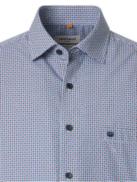 REDMOND Regular Fit Camicia Rosso Kent Print - Vista 1