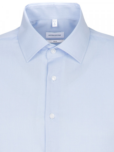 SEIDENSTICKER Slim Fit Camicia Azzurro Business Kent Fil à Fil - Vista 2