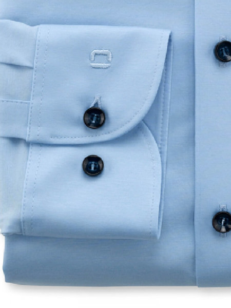OLYMP Slim Fit Camicia Azzurro New York Kent Jersey - Vista 2