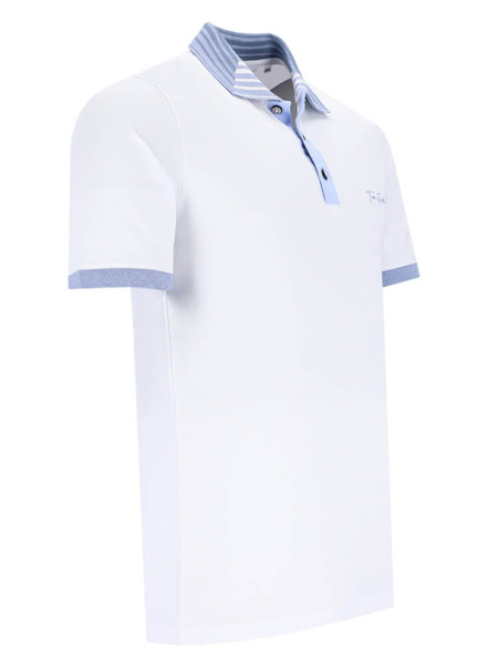 TOM RIPLEY Polo Bianco Extrafeine Qualität - Vista 1