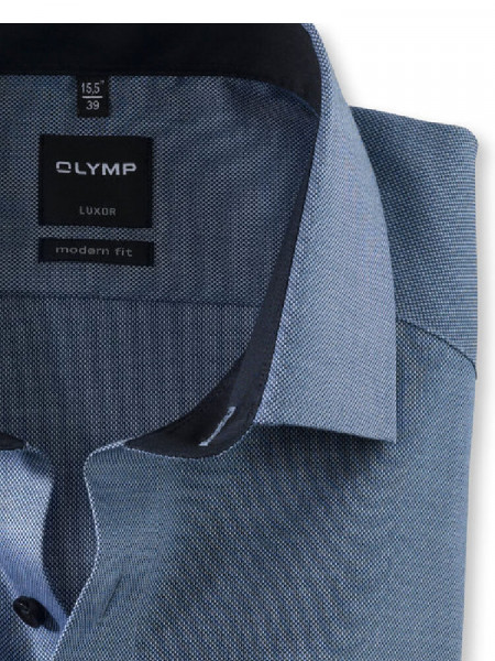 OLYMP Regular Fit Camicia Blu scuro Global Kent Struktur