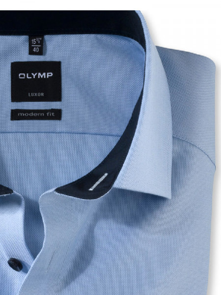 OLYMP Regular Fit Camicia Azzurro Global Kent Struktur