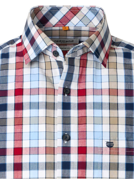 REDMOND Regular Fit Camicia Rosso Kent Struktur - Vista 1