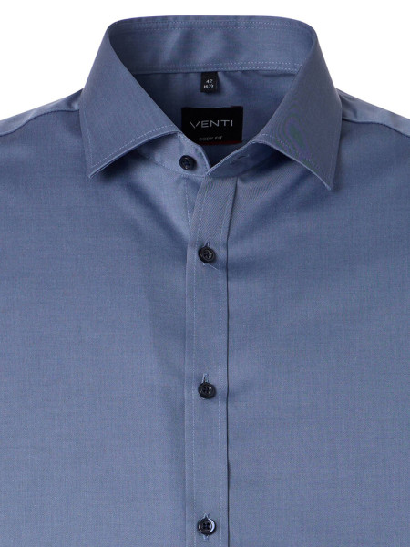 VENTI Slim Fit Camicia Blu fumo Kent Popeline - Vista 1