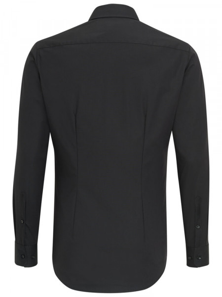 SEIDENSTICKER Extra Slim Fit Camicia Nero Business Kent Popeline