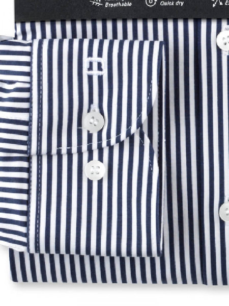 OLYMP Slim Fit Camicia Marino Kent Jersey - Vista 2