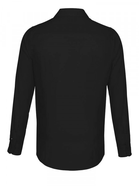 PURE Regular Fit Camicia Nero Kent Popeline