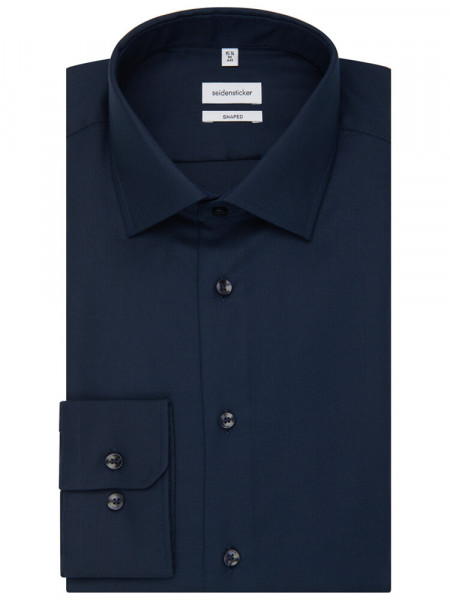 SEIDENSTICKER Tailored Fit Camicia Blu scuro Business Kent Struktur - Vista 4