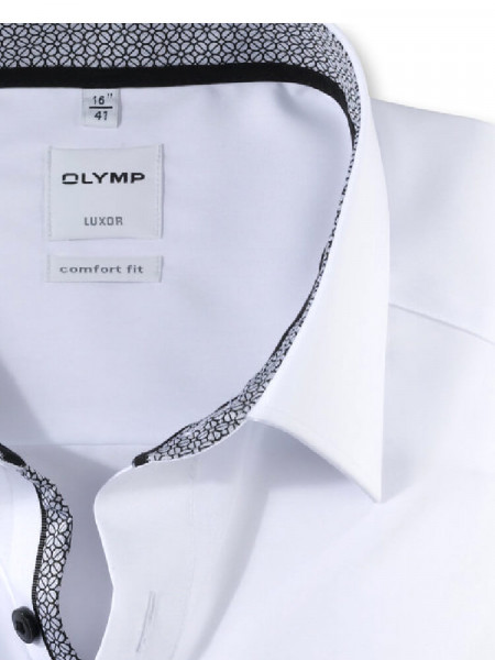 OLYMP Comfort Fit Camicia Bianco New Kent Popeline