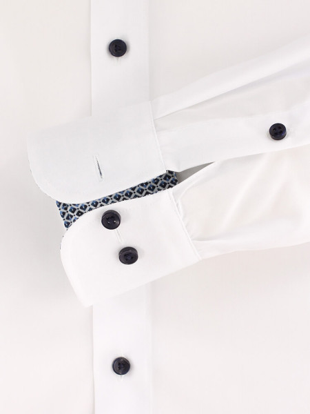 CASAMODA Comfort Fit Camicia Bianco Kent Popeline - Vista 2