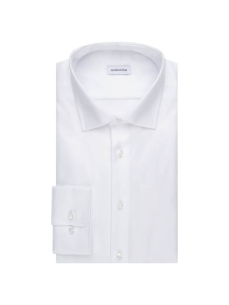 SEIDENSTICKER Slim Fit Camicia Bianco Business Kent Twill - Vista 2