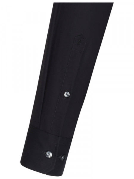 SEIDENSTICKER Regular Fit Camicia Nero Business Kent Popeline - Vista 1