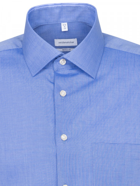 SEIDENSTICKER Regular Fit Camicia Blu medio Business Kent Fil à Fil - Vista 2