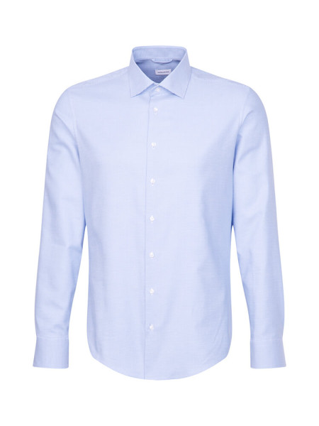 SEIDENSTICKER Slim Fit Camicia Azzurro New Kent Struktur