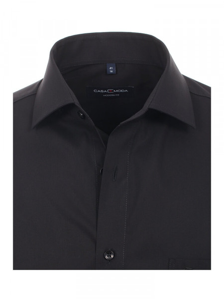 CASAMODA Regular Fit Camicia Nero Kent Popeline - Vista 1