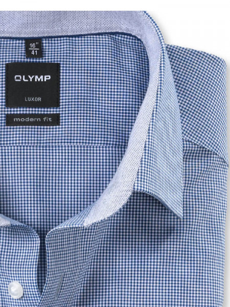 OLYMP Regular Fit Camicia Blu medio New Kent Popeline