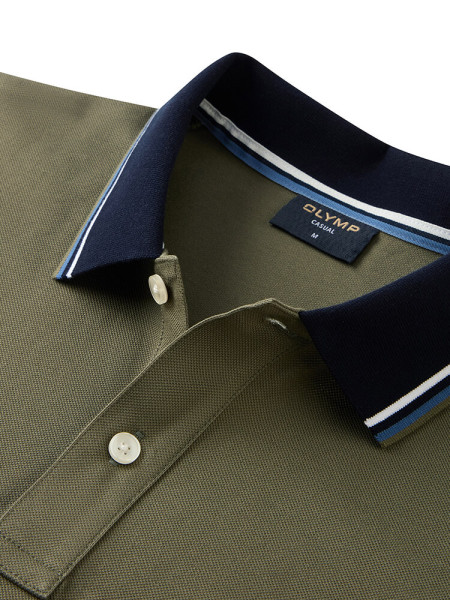OLYMP Polo Verde scuro Piqué