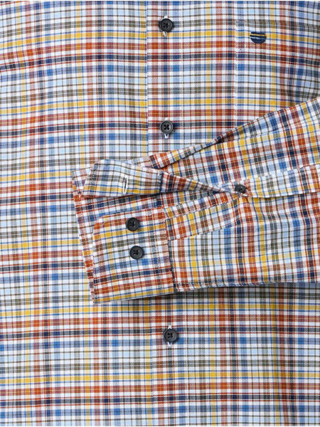 REDMOND Comfort Fit Camicia Rosso Button-Down Fein Oxford - Vista 2