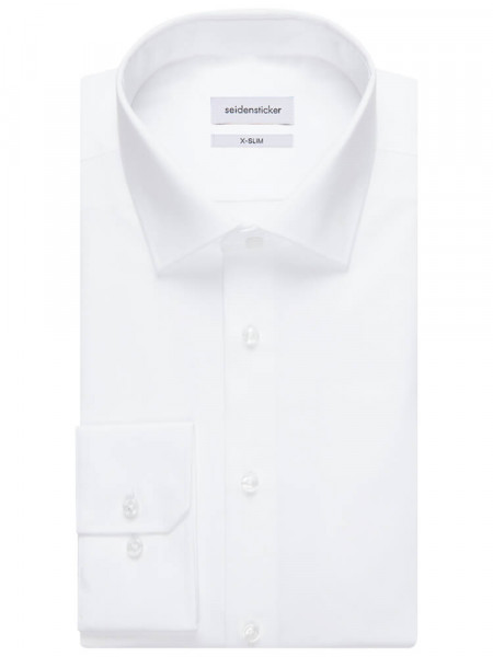 SEIDENSTICKER Extra Slim Fit Camicia Bianco Business Kent Popeline - Vista 4