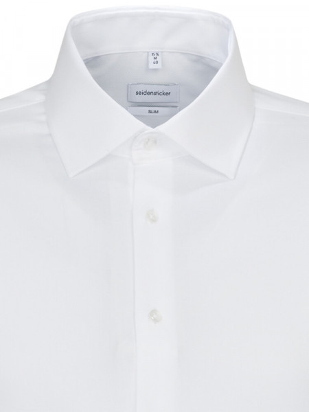 SEIDENSTICKER Slim Fit Camicia Bianco Business Kent Struktur - Vista 2
