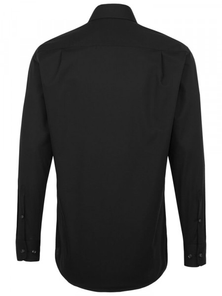 SEIDENSTICKER Regular Fit Camicia Nero Business Kent Popeline