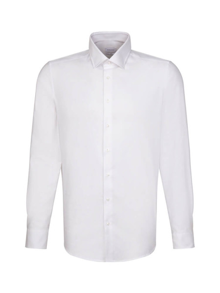 SEIDENSTICKER Slim Fit Camicia Bianco Business Kent Twill