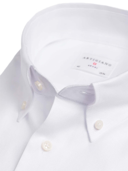 ARTIGIANO Regular Fit Camicia Bianco Button-Down Fein Oxford