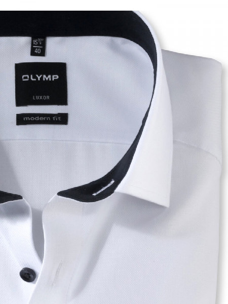 OLYMP Regular Fit Camicia Bianco Global Kent Struktur