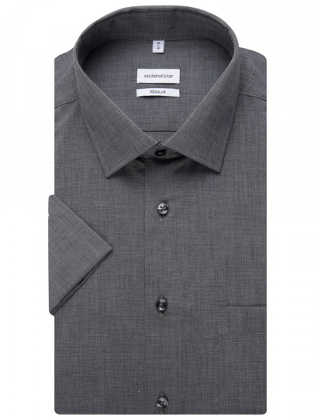 SEIDENSTICKER Regular Fit Camicia Antracite Business Kent Fil à Fil - Vista 4