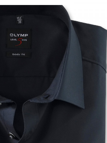 OLYMP Slim Fit Camicia Marino New York Kent Uni Stretch