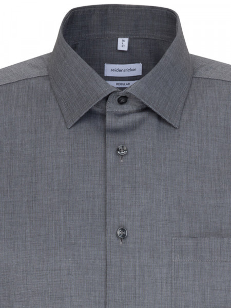 SEIDENSTICKER Regular Fit Camicia Antracite Business Kent Fil à Fil - Vista 2